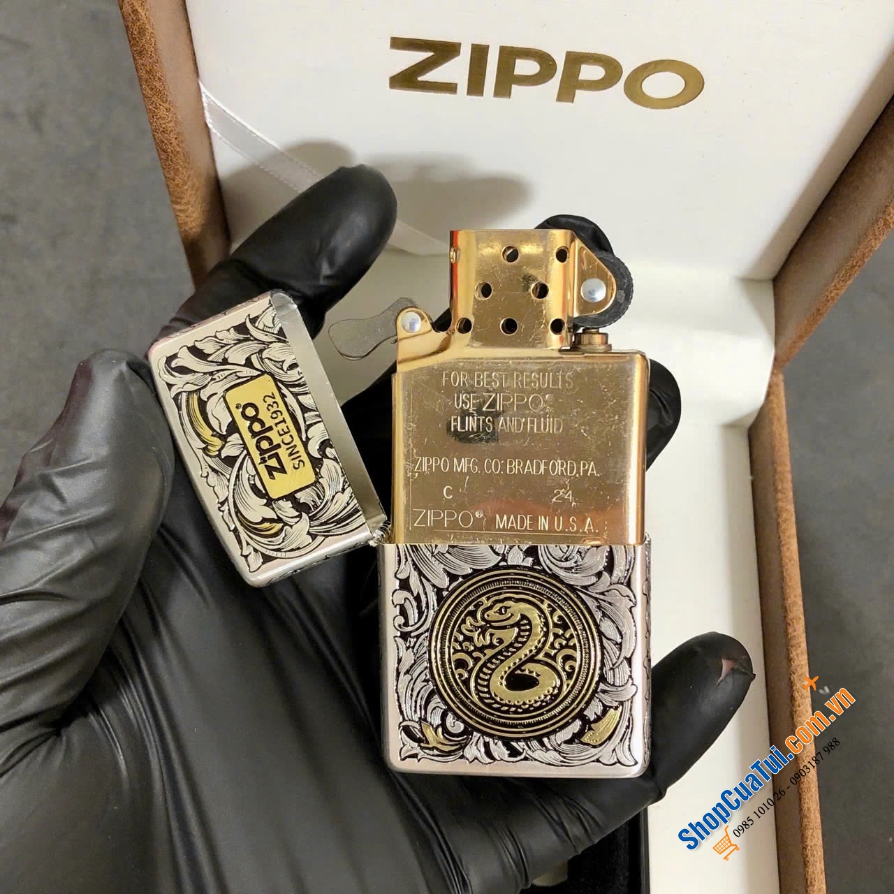 Bật lửa Zippo mãnh xà - biểu tượng cho nước, lửa, linh hồn, sự quyết đoán