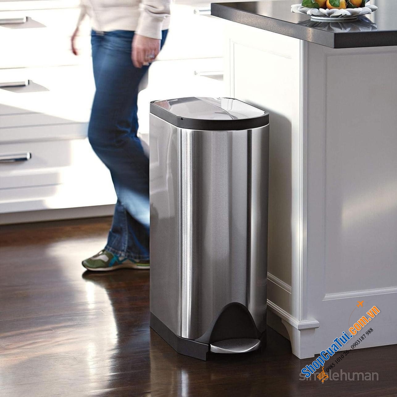 THÙNG RÁC CÁNH BƯỚM SIMPLEHUMAN 18L.