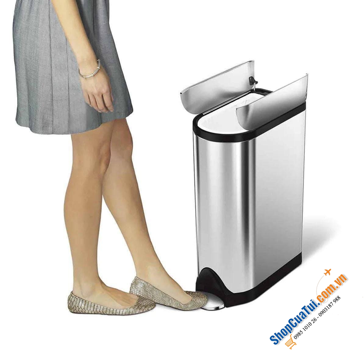 THÙNG RÁC CÁNH BƯỚM SIMPLEHUMAN 18L.