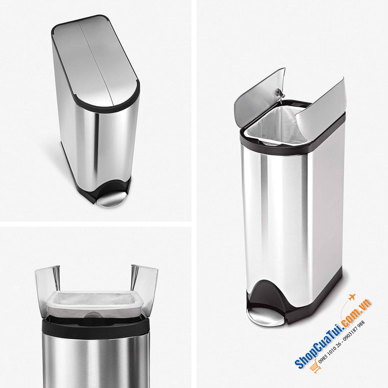 THÙNG RÁC CÁNH BƯỚM SIMPLEHUMAN 18L.