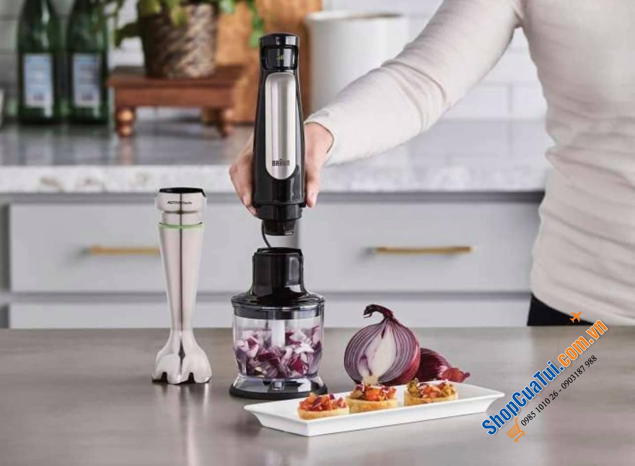 BỘ MÁY XAY CẦM TAY BRAUN MULTIQUICK 7 MQ 7045X - Made in Rumania.