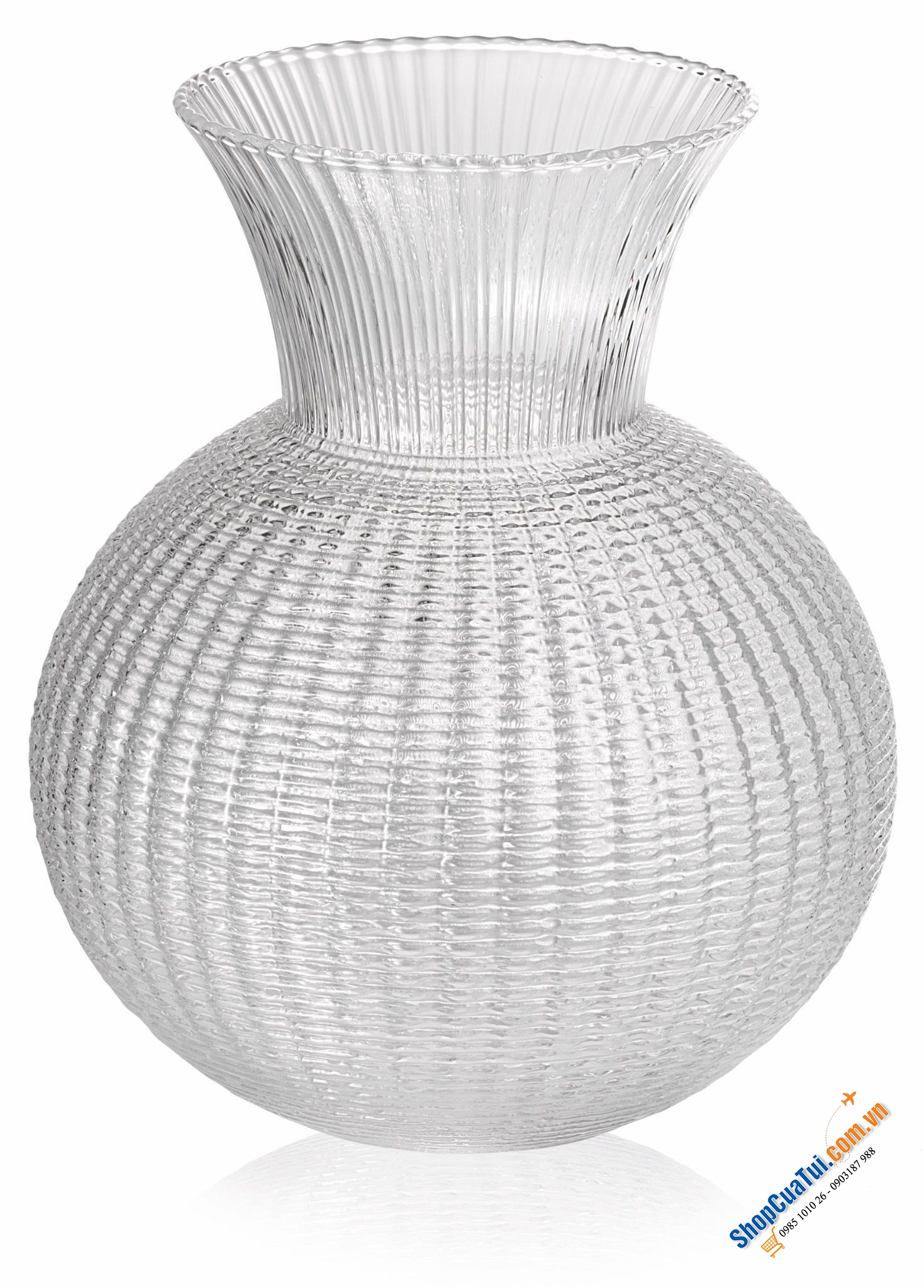 Lọ hoa IVV Ophelia Vase 30 cm cổ trắng- Hand made Italy