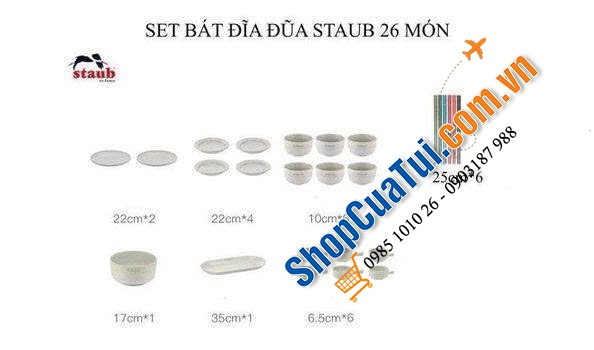 SET BÁT ĐĨA STAUB 26 MÓN.