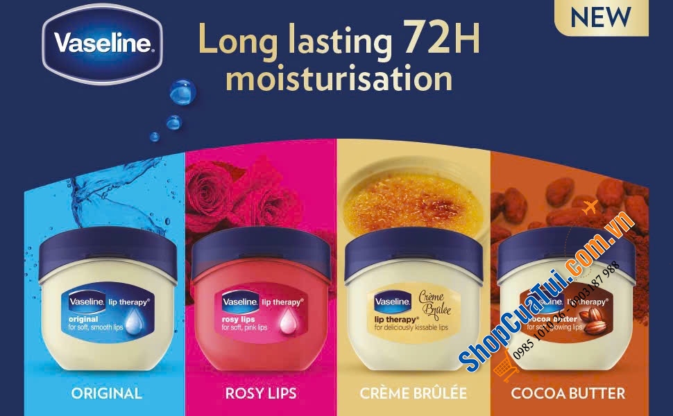 DƯỠNG MÔI VASELINE HUYỀN THOẠI 7 gram  - kem nẻ bản Châu Âu nha!