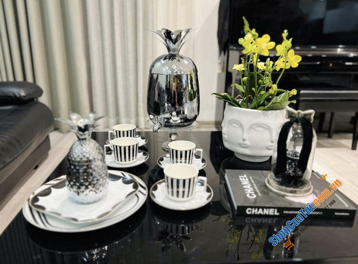 Combo Bình nước quả dứa ECHTWERK 4,7L kèm 4 ly quả dứa 500ml.