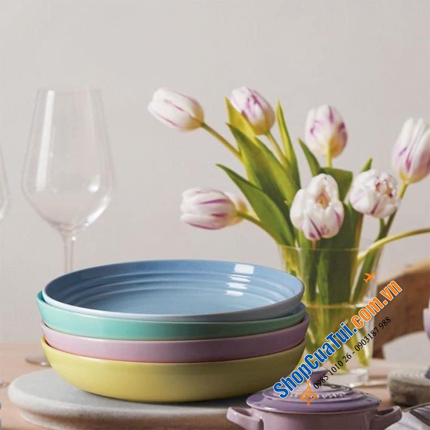 Set 4 đĩa pasta sâu lòng 22cm Le creuset.