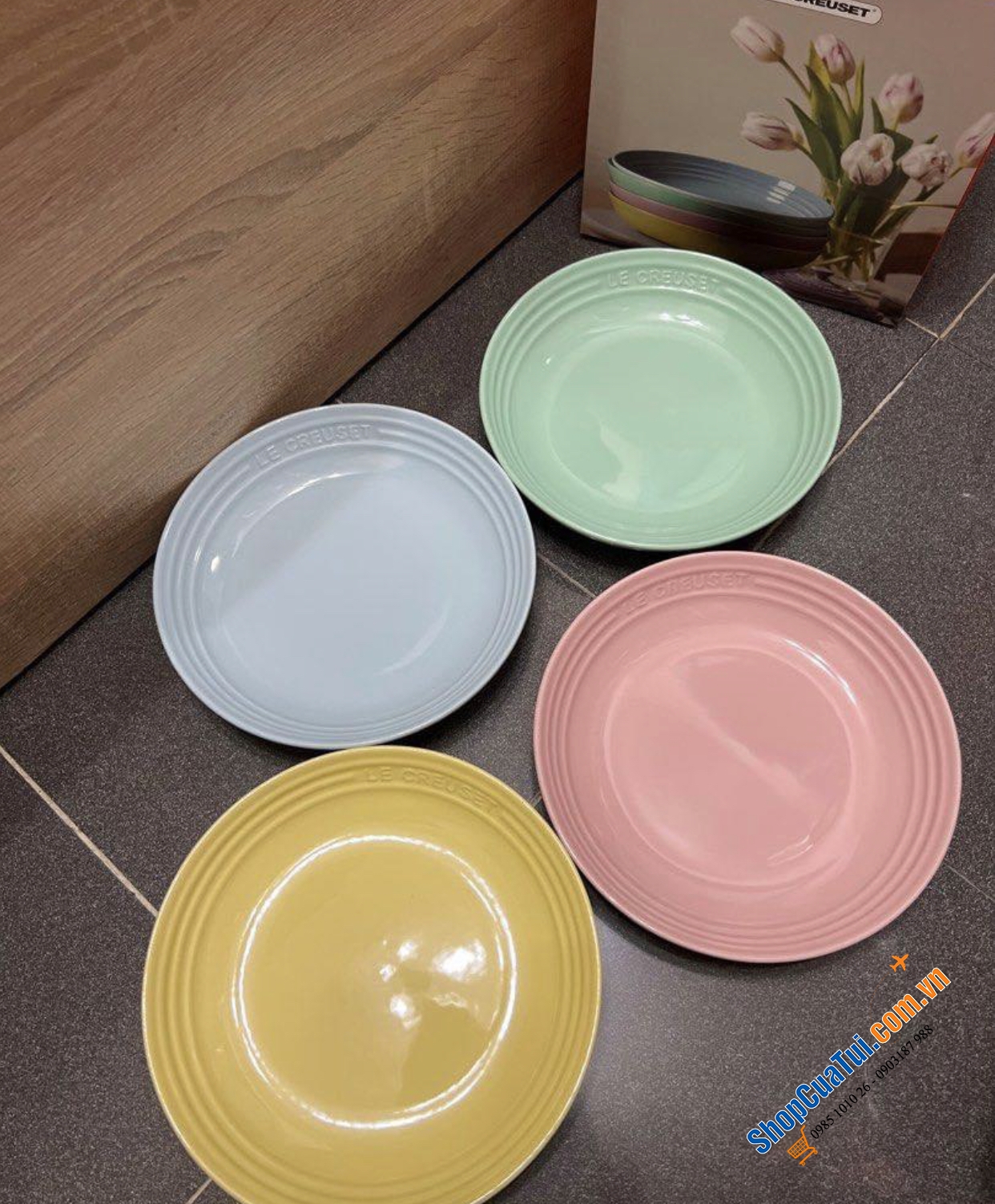 Set 4 đĩa pasta sâu lòng 22cm Le creuset.