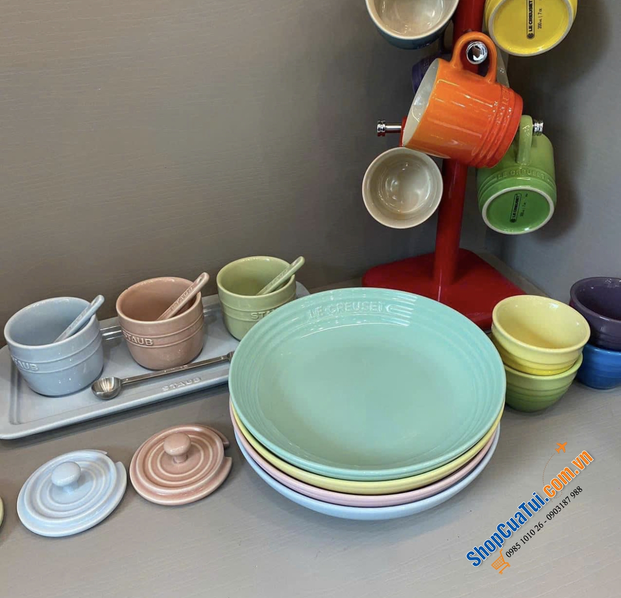 Set 4 đĩa pasta sâu lòng 22cm Le creuset.