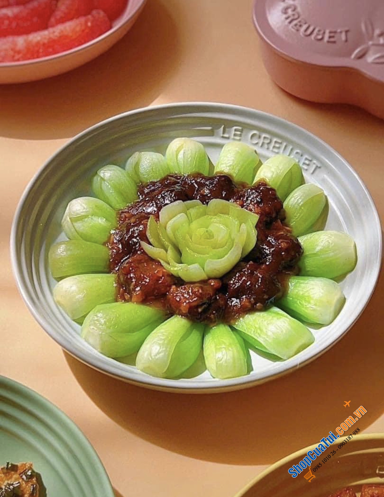 Set 4 đĩa pasta sâu lòng 22cm Le creuset.