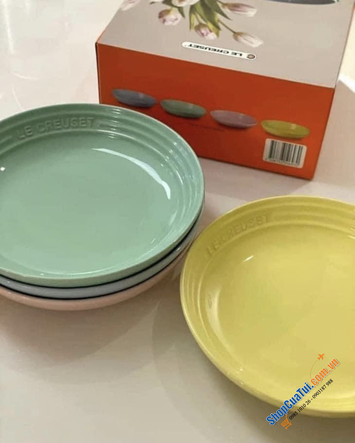 Set 4 đĩa pasta sâu lòng 22cm Le creuset.