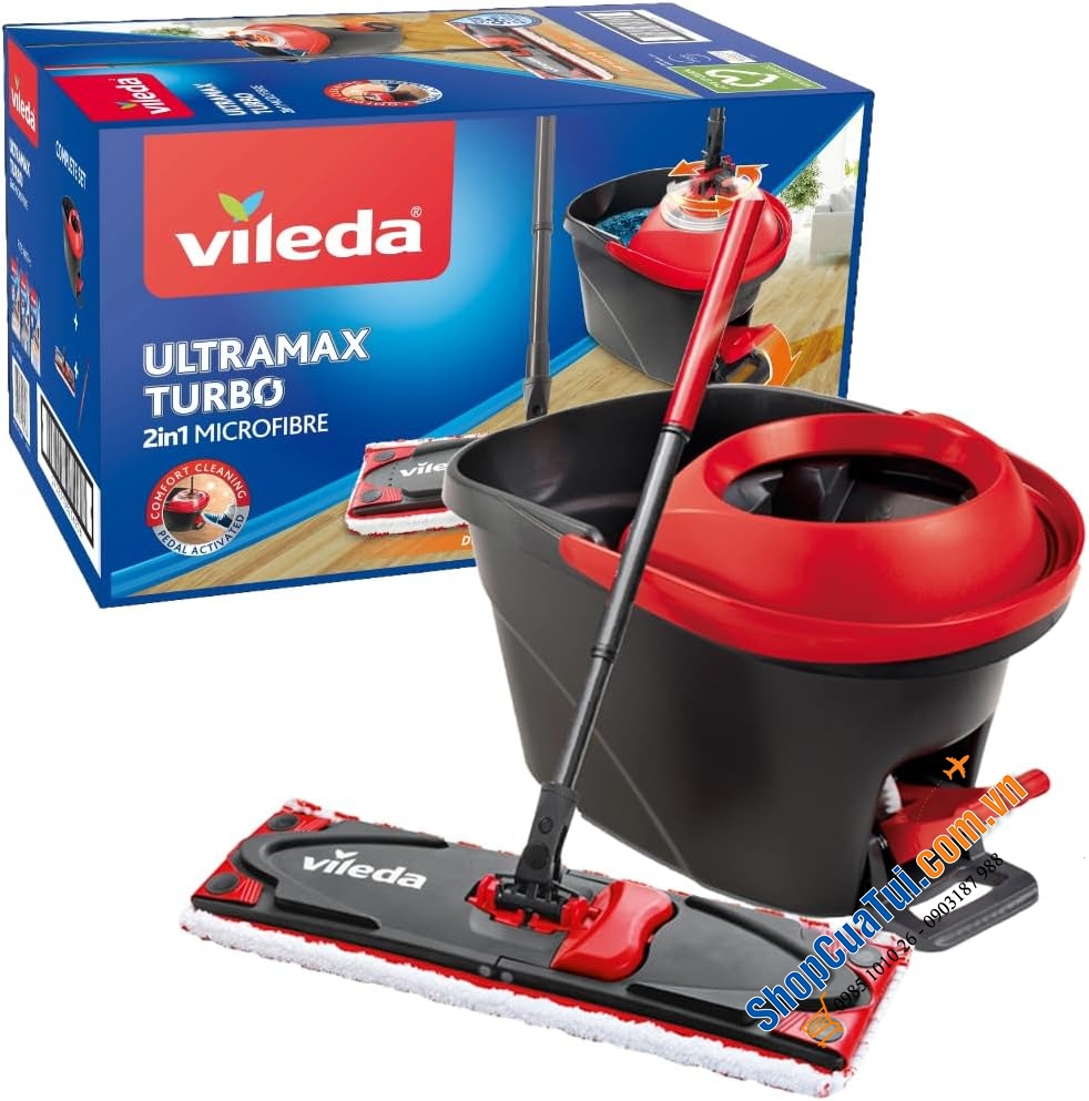 Bộ Lau Nhà Vileda UltraMat Turbo – Giải Pháp Hoàn Hảo Cho Mọi Sàn Nhà!