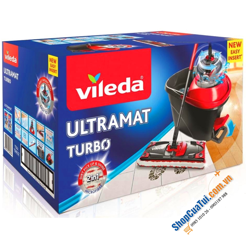 Bộ Lau Nhà Vileda UltraMat Turbo – Giải Pháp Hoàn Hảo Cho Mọi Sàn Nhà!
