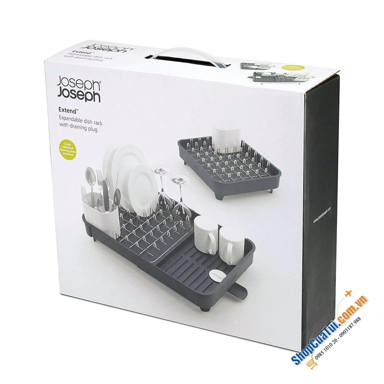 Khay đựng bát đĩa Joseph Joseph 85040 màu xám - có thể được mở rộng đến gần gấp đôi kích thước ban đầu