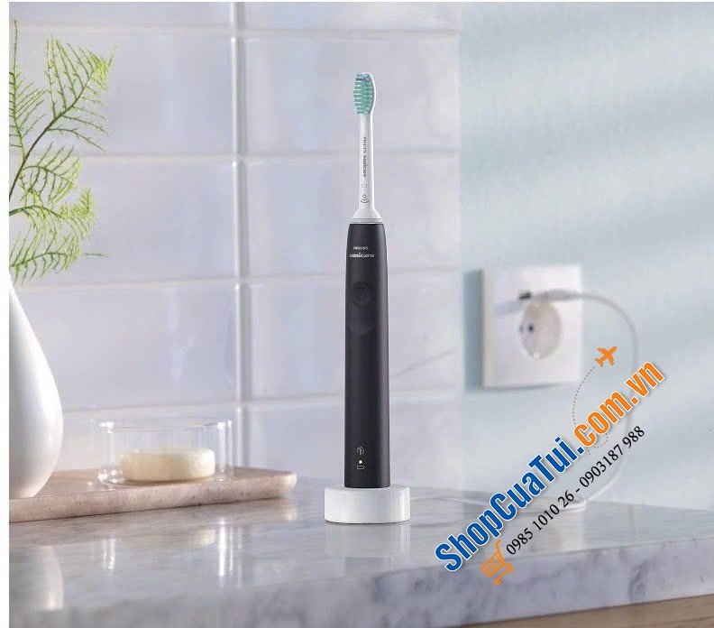 Bàn chải đánh răng điện Philips Soniccare seri 3100 HX3673/14 sử dụng pin lithium-ion cho 14 ngày sử dụng