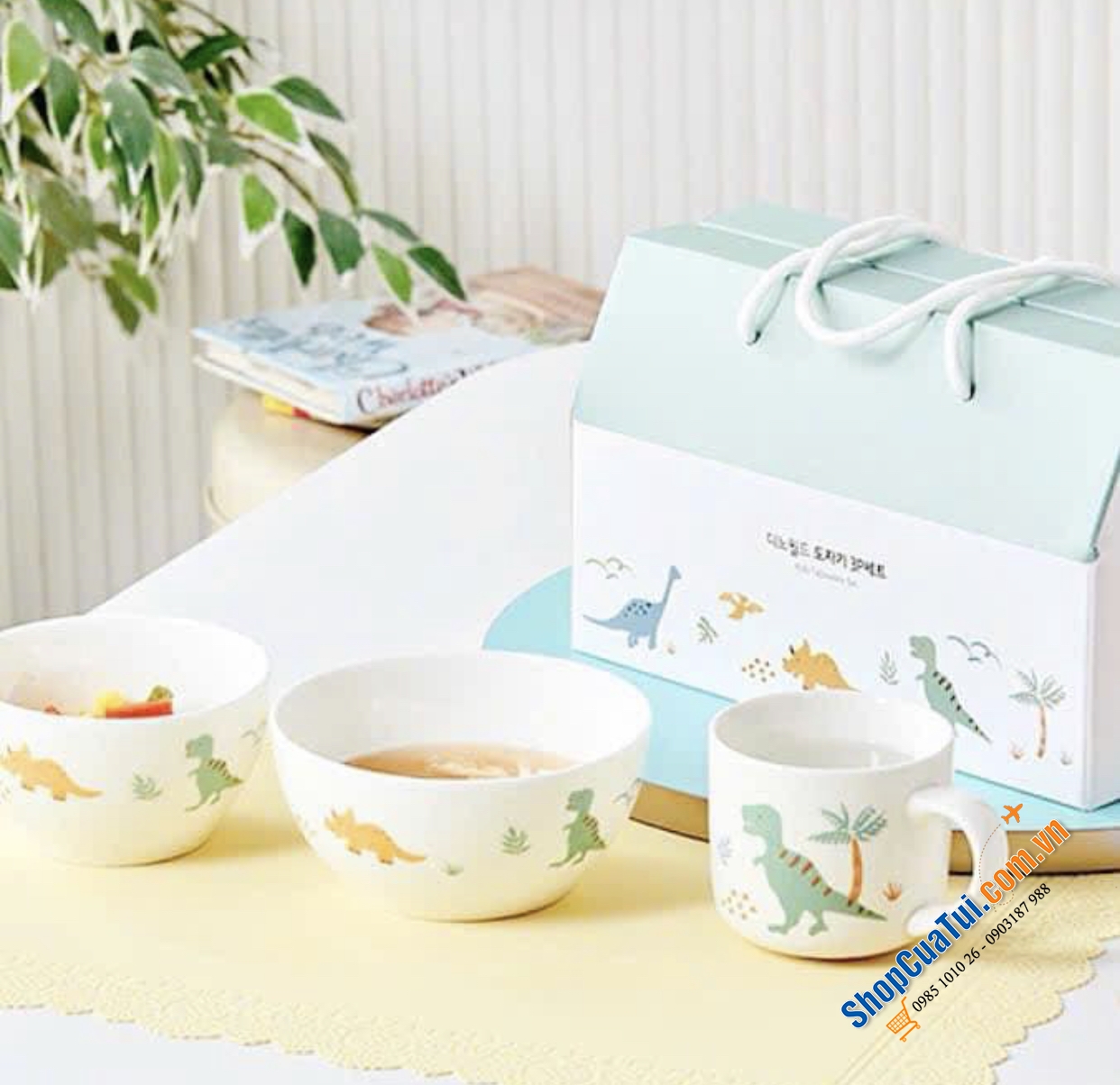 Set 3 món bát, cốc sứ Dinnerware from Korea - Thiết kế đáng yêu sẽ giúp mỗi bữa cơm trở nên thú vị hơn bao giờ hết