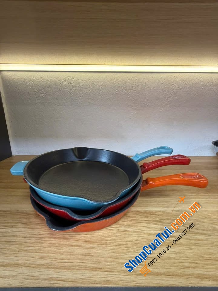 CHẢO GANG ĐÚC ERNESTO Dáng tròn & Dáng Vuông size 24cm.