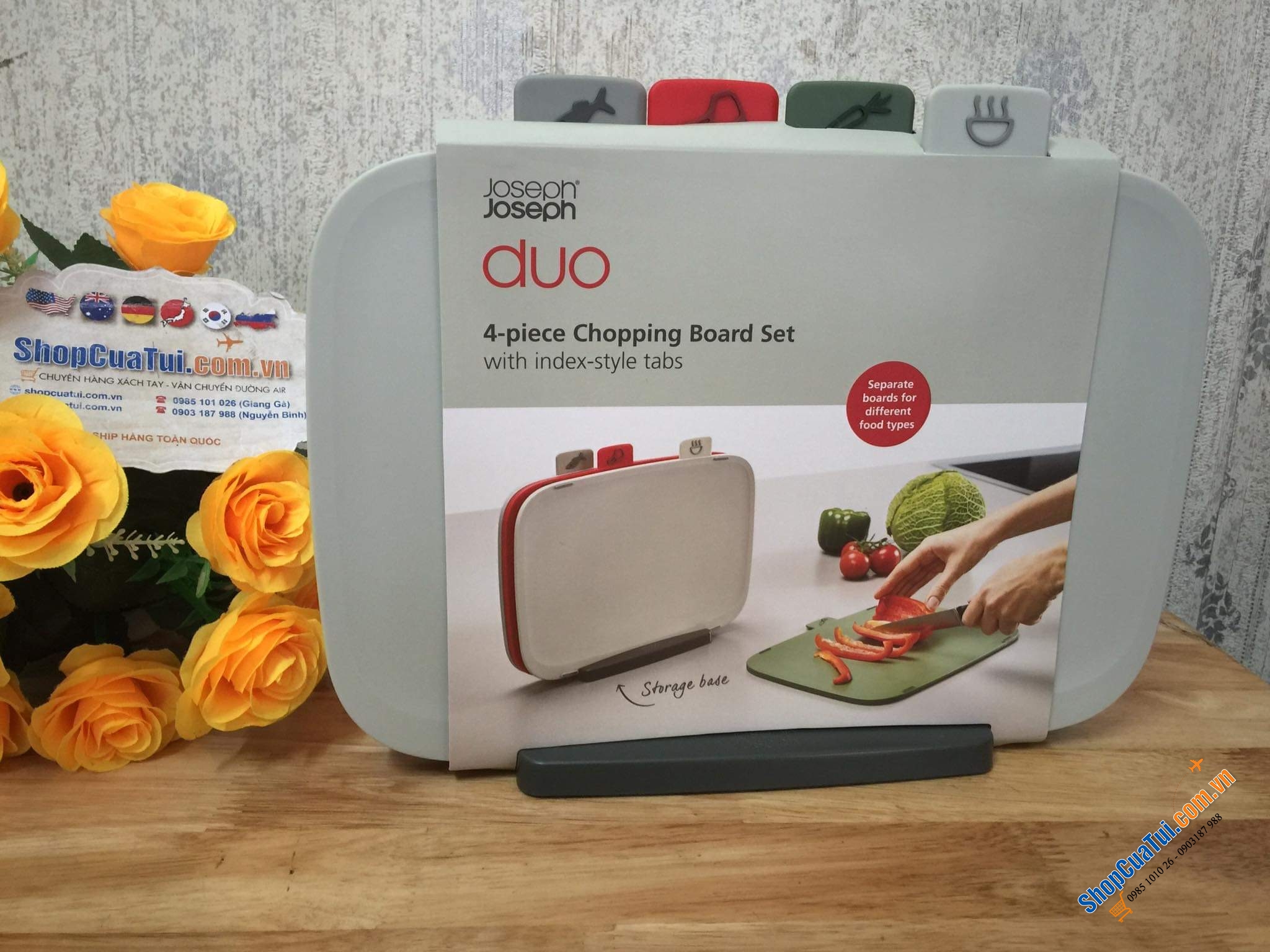 Bộ thớt kháng khuẩn Joseph & Joshep Duo size 30*20 cm