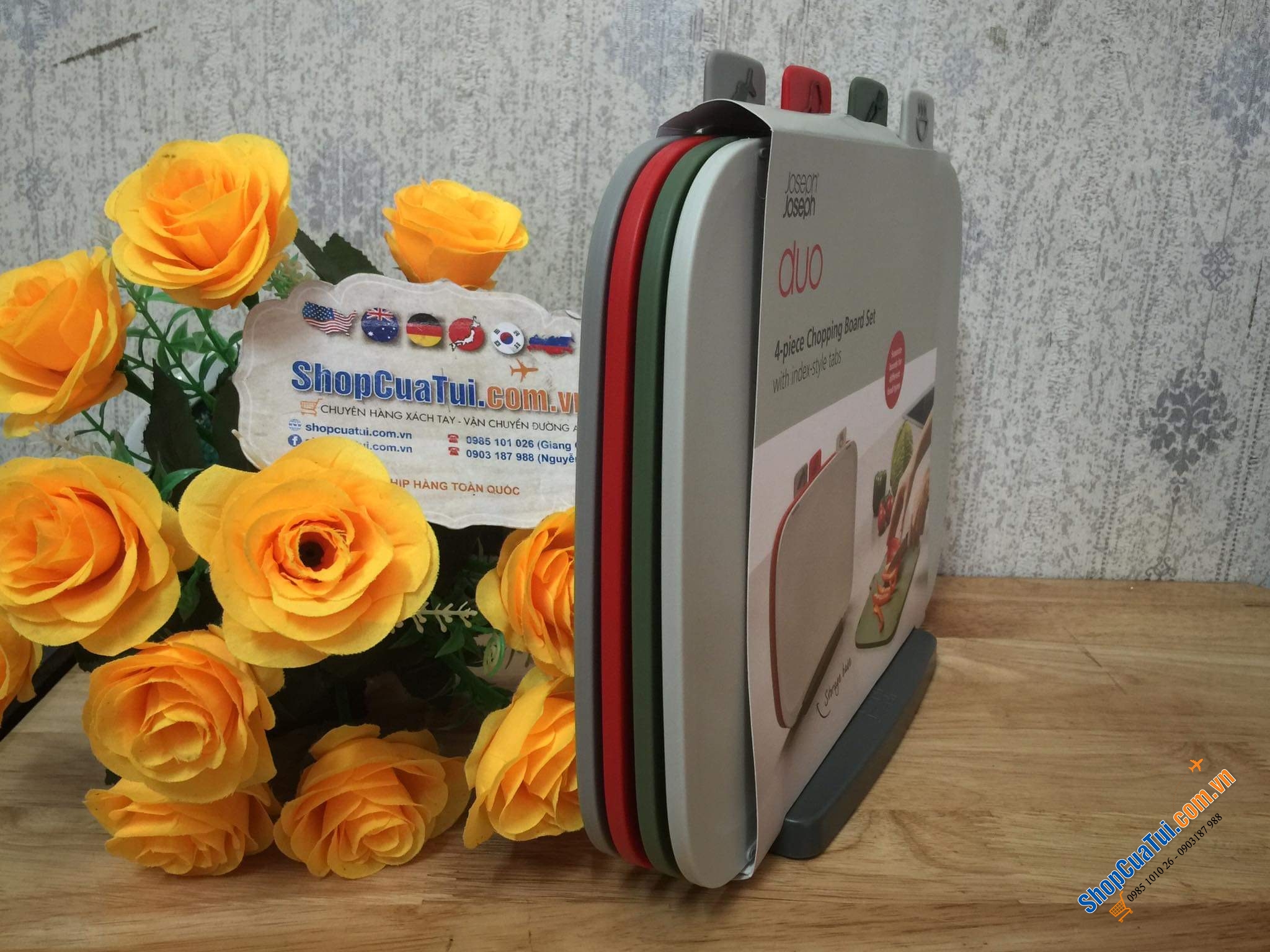 Bộ thớt kháng khuẩn Joseph & Joshep Duo size 30*20 cm