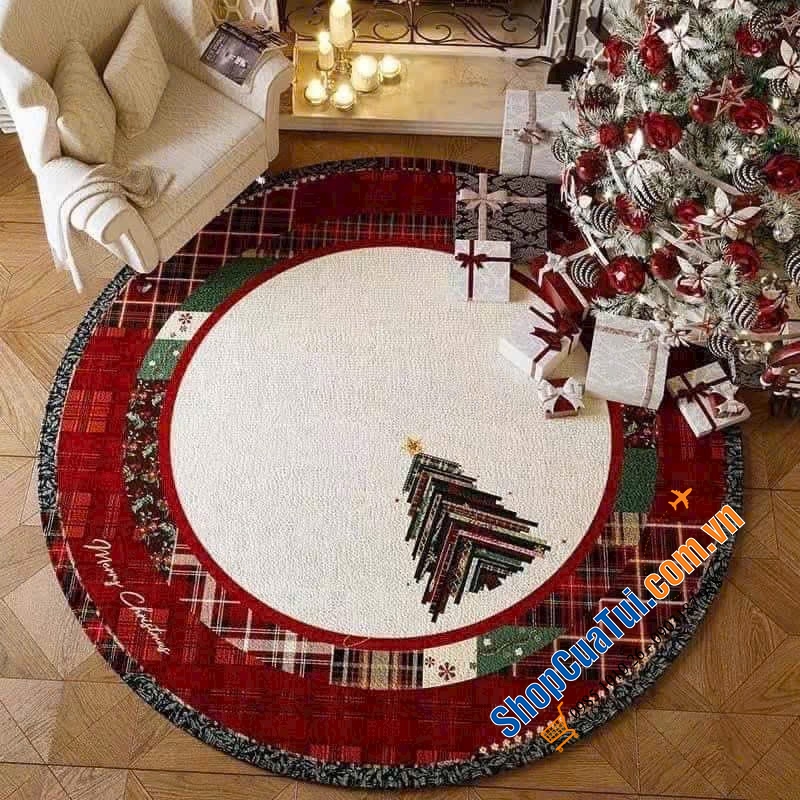 Thảm tròn Giáng sinh Maples Rugs 1.2m - tạo ra không gian ấm áp và thoải mái cho ngôi nhà mùa Noel và Tết