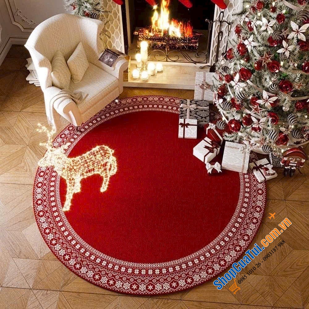 Thảm tròn Giáng sinh Maples Rugs 1.2m - tạo ra không gian ấm áp và thoải mái cho ngôi nhà mùa Noel và Tết