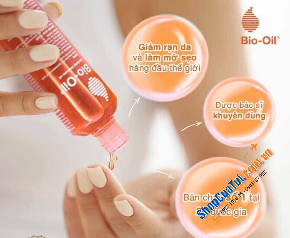 TINH DẦU BIO OIL - dùng khi bầu,  LÀM MỜ SẸO, THÂM NÁM, VẾT RẠN DA CHO PHỤ NỮ TRƯỚC VÀ SAU SINH