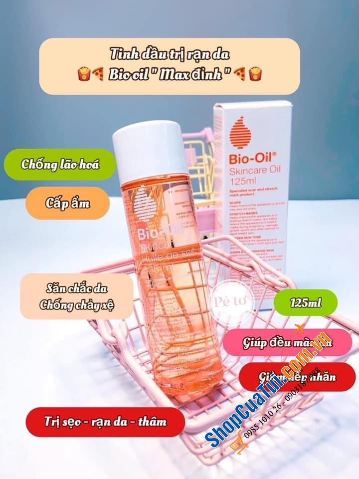 TINH DẦU BIO OIL - dùng khi bầu,  LÀM MỜ SẸO, THÂM NÁM, VẾT RẠN DA CHO PHỤ NỮ TRƯỚC VÀ SAU SINH