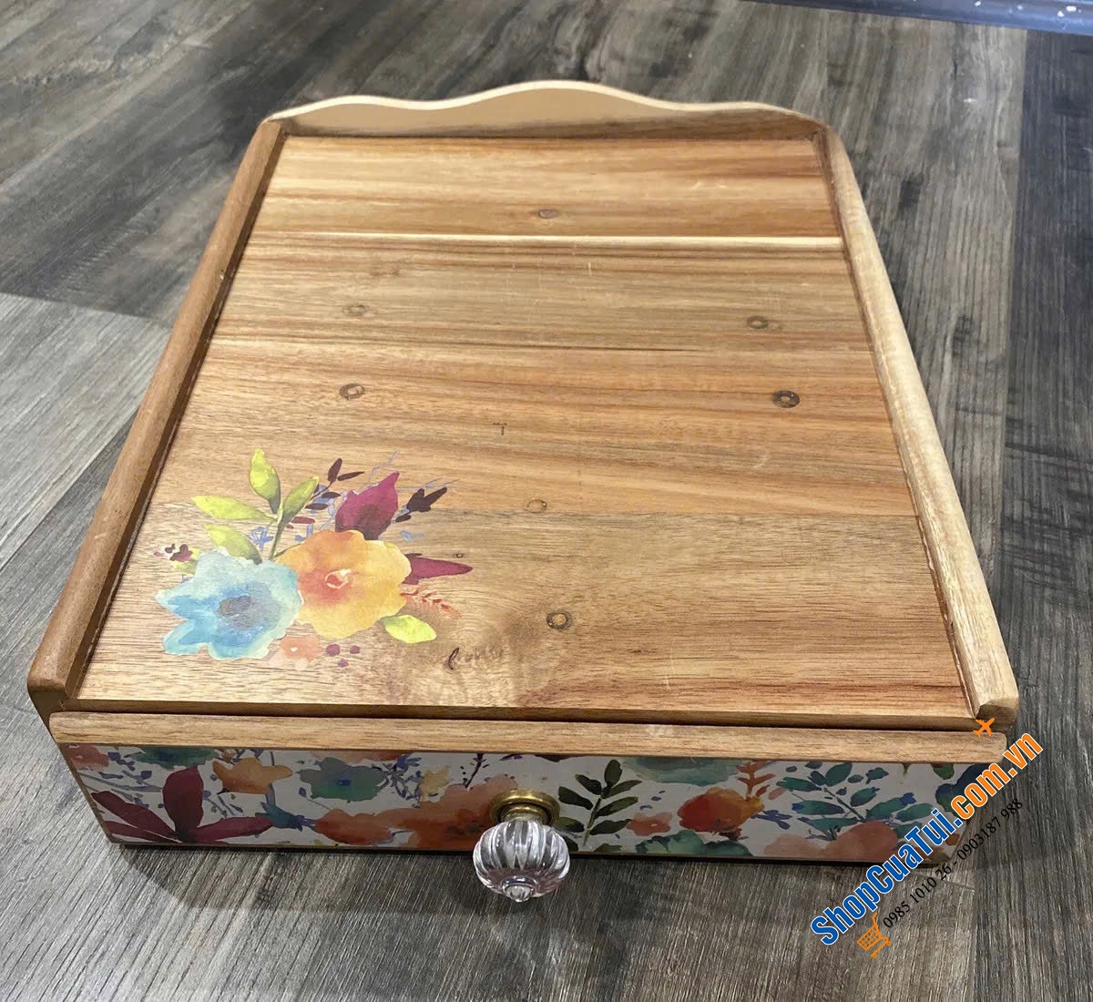 Hộp gỗ đựng cafe & trà The Pioneer WomanWildflower Whimsy Coffee Pod Organizer.