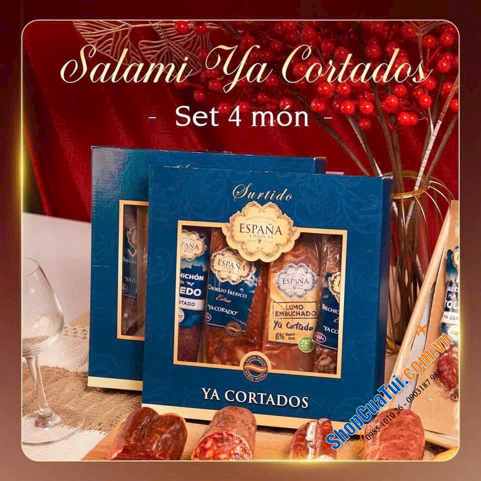 Set Salami Và Thịt Heo Muối Từ Heo Đen Thái Lát 4 Vị 600gr - Hương vị gần gũi hợp khẩu vị với tất cả mọi người