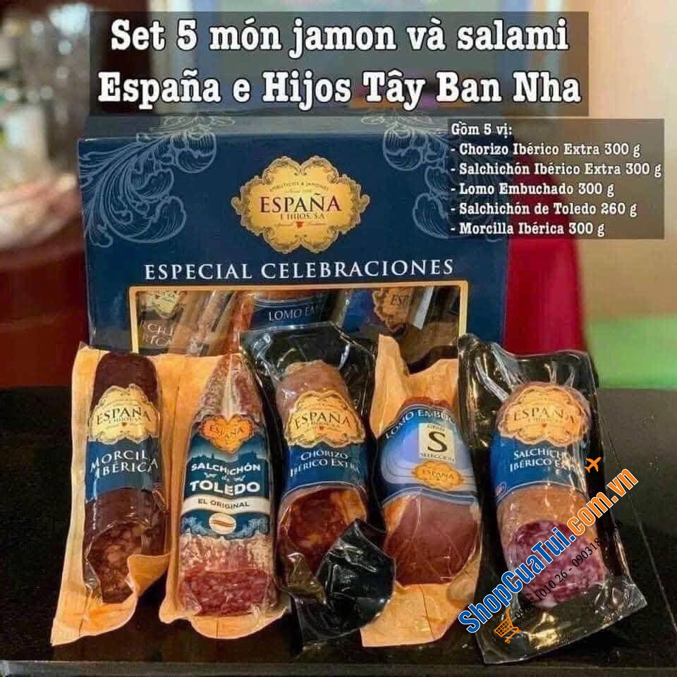 Set Salami Và Thịt Heo Muối Từ Heo Đen 5 Vị 1.4kg - Khám phá hành trình ẩm thực đa giác quan - Quà tết lịch sự