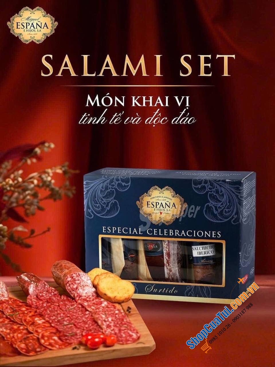 Set Salami Và Thịt Heo Muối Từ Heo Đen 5 Vị 1.4kg - Khám phá hành trình ẩm thực đa giác quan - Quà tết lịch sự