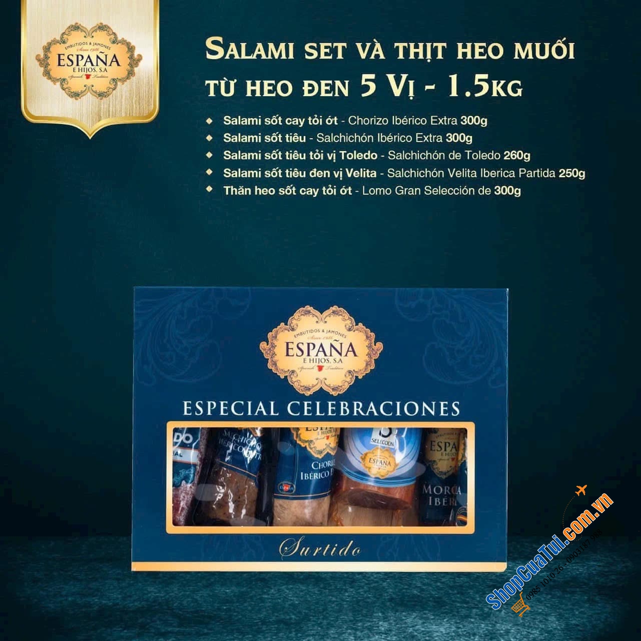 Set Salami Và Thịt Heo Muối Từ Heo Đen 5 Vị 1.4kg - Khám phá hành trình ẩm thực đa giác quan - Quà tết lịch sự