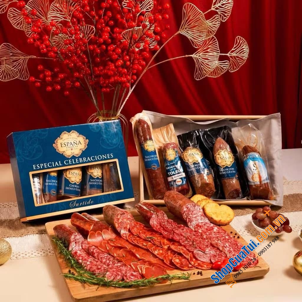 Set Salami Và Thịt Heo Muối Từ Heo Đen 5 Vị 1.4kg - Khám phá hành trình ẩm thực đa giác quan - Quà tết lịch sự