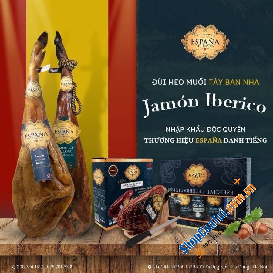 ĐÙI HEO MUỐI ESPANA IBERICO LỢN ĐEN 5 - 5,5KG.