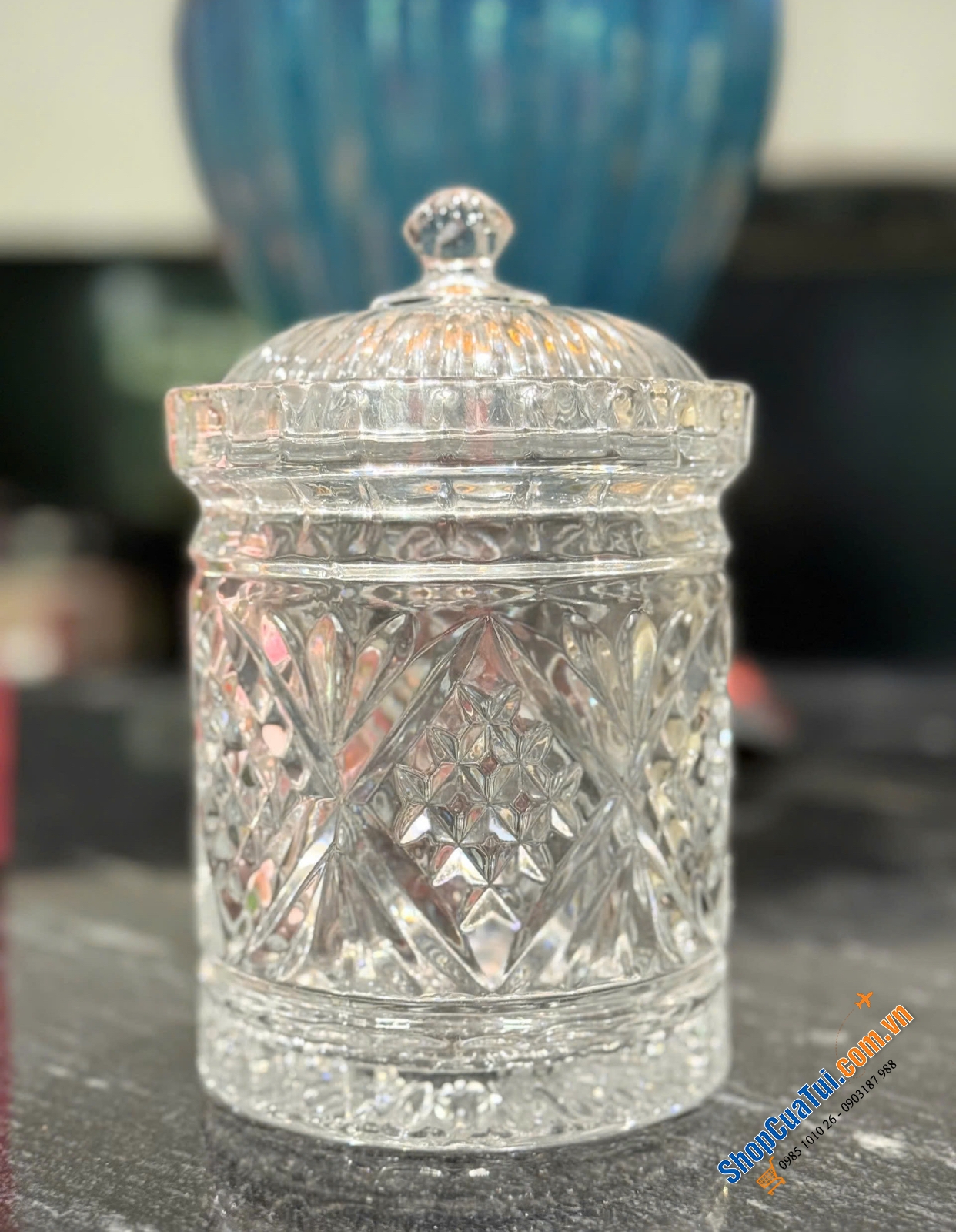 Hũ đựng kẹo, bánh quy pha lê Dublin màu trắng.