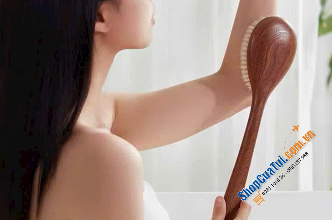 Gậy tắm được làm bằng lông Heo rừng - bàn chải cơ thể WSK KOREA 2D dễ dàng chăm sóc toàn cơ thể, từ gót chân, khuỷu tay