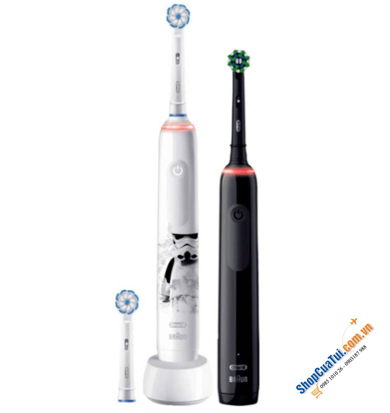 SET 2 BÀN CHẢI ĐÁNH RĂNG ORAL-B PRO 3 STAR WAR FAMILY EDITION - gồm 1 bàn chải người lớn, 1 bàn chải trẻ em và 3 đầu bàn chải