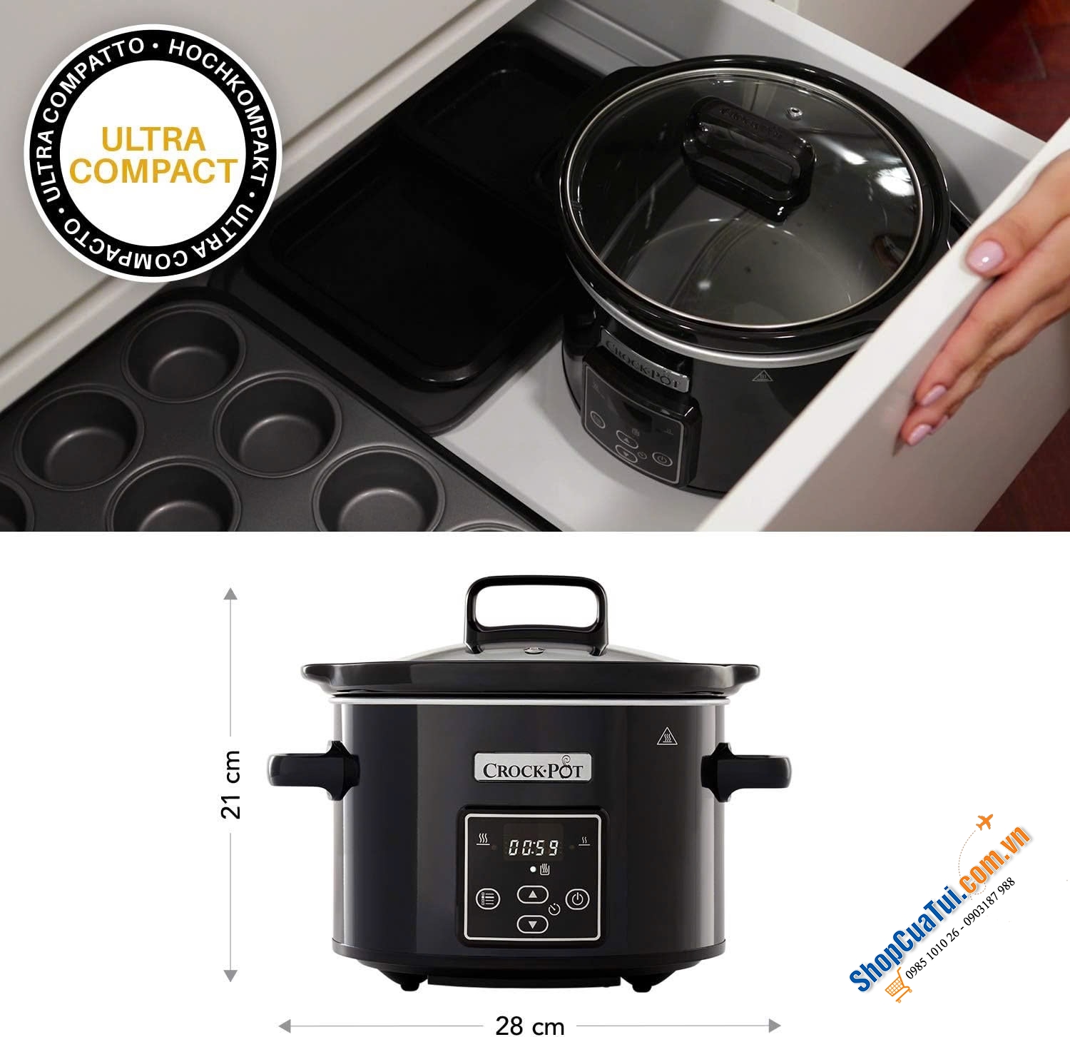 NỒI NẤU CHẬM CROCKPOT CSC061X 2.4L MÀU ĐEN