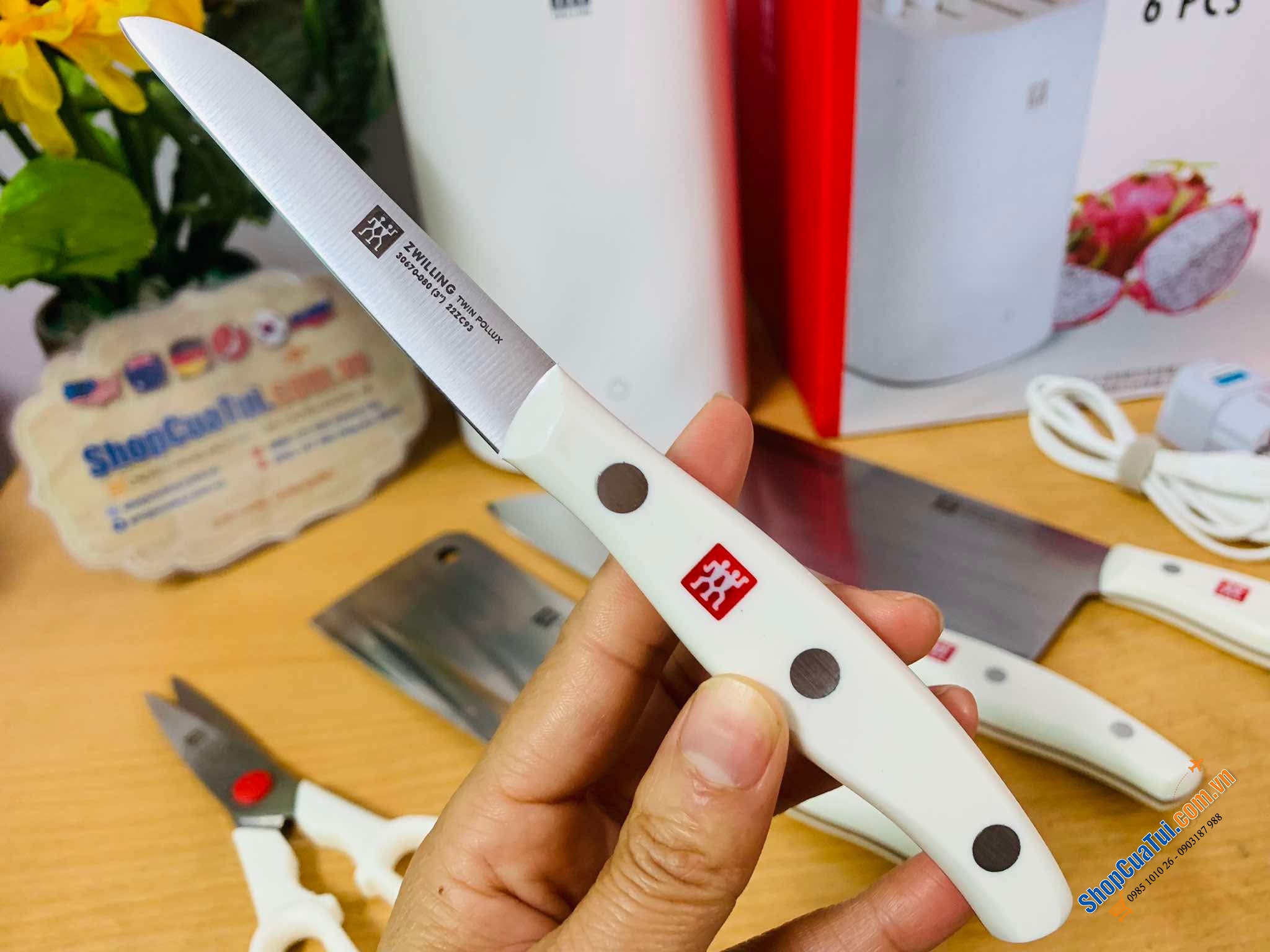 Bộ 6 dao kèm hộp tiệt trùng Zwilling - MÀU TRẮNG