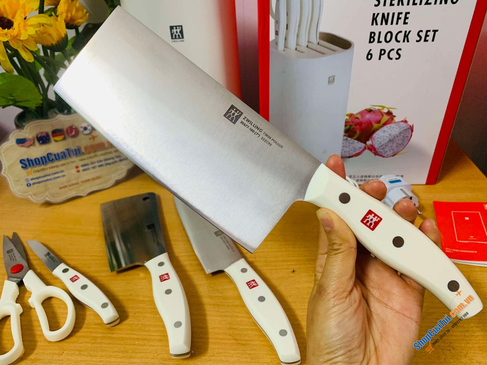 Bộ 6 dao kèm hộp tiệt trùng Zwilling - MÀU TRẮNG