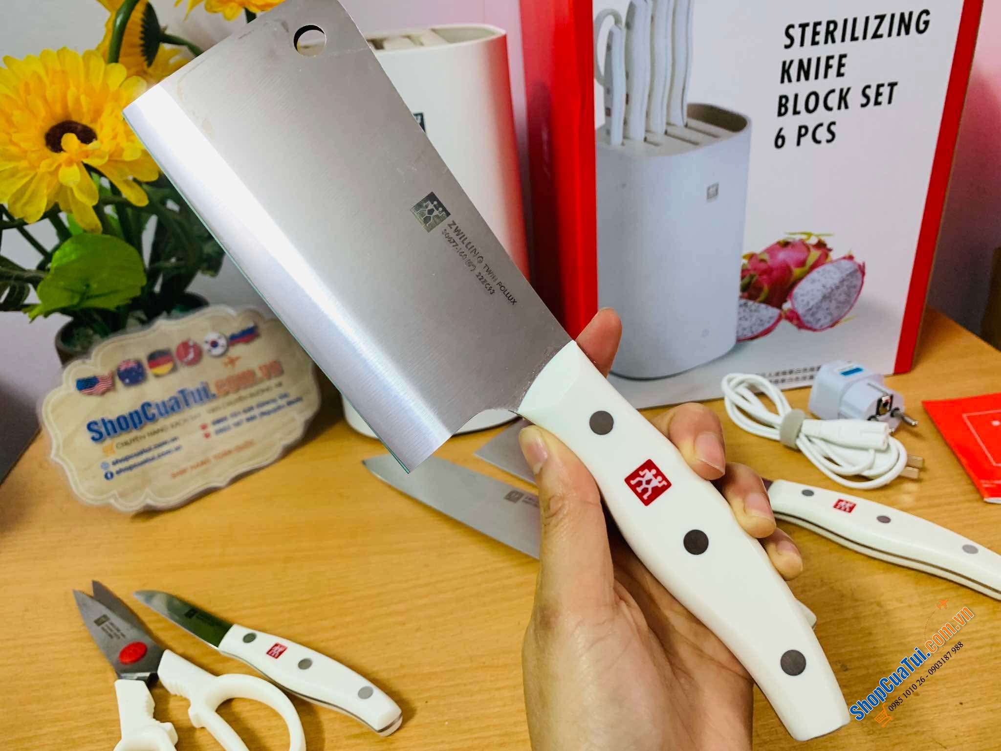 Bộ 6 dao kèm hộp tiệt trùng Zwilling - MÀU TRẮNG