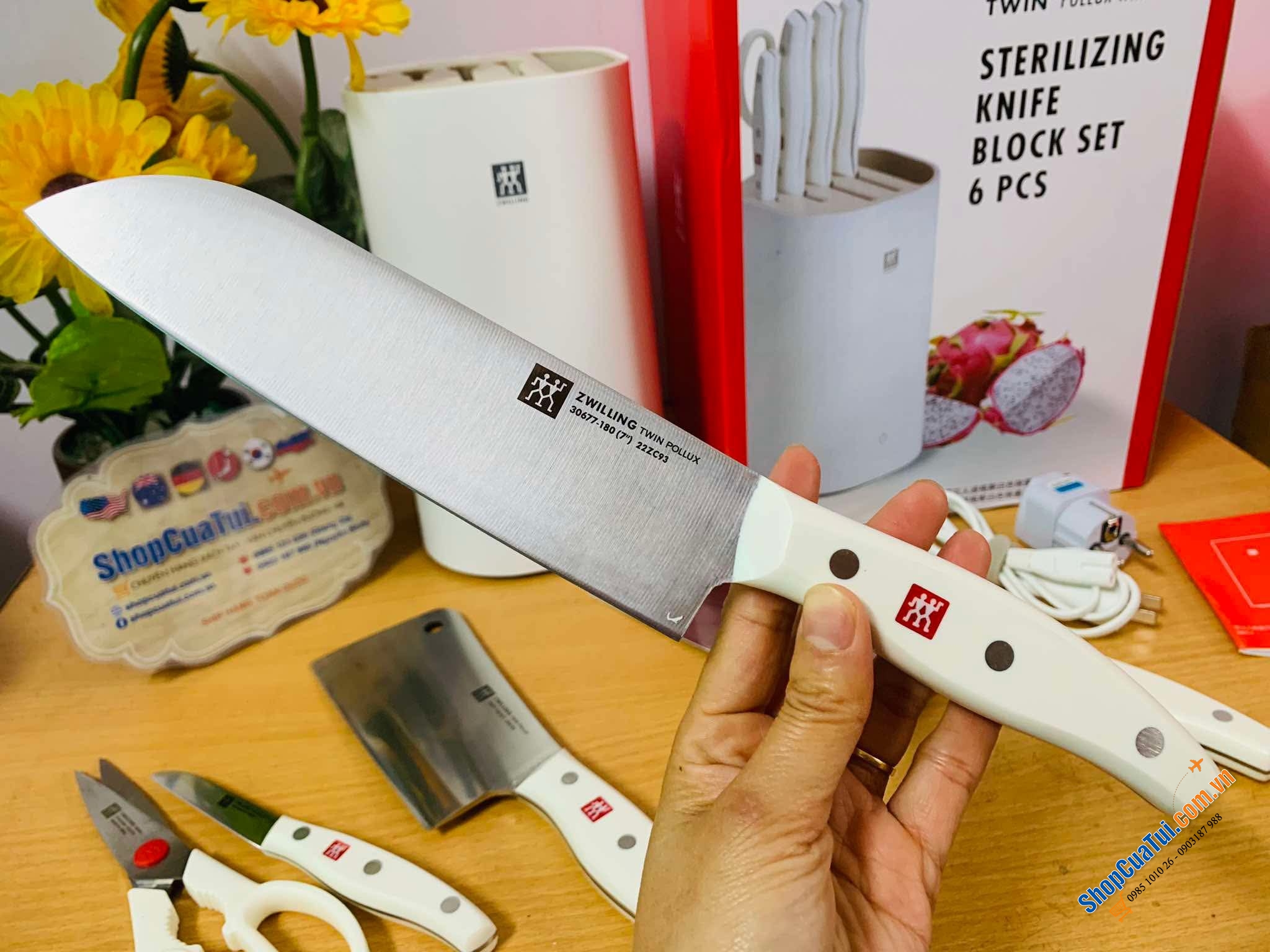 Bộ 6 dao kèm hộp tiệt trùng Zwilling - MÀU TRẮNG
