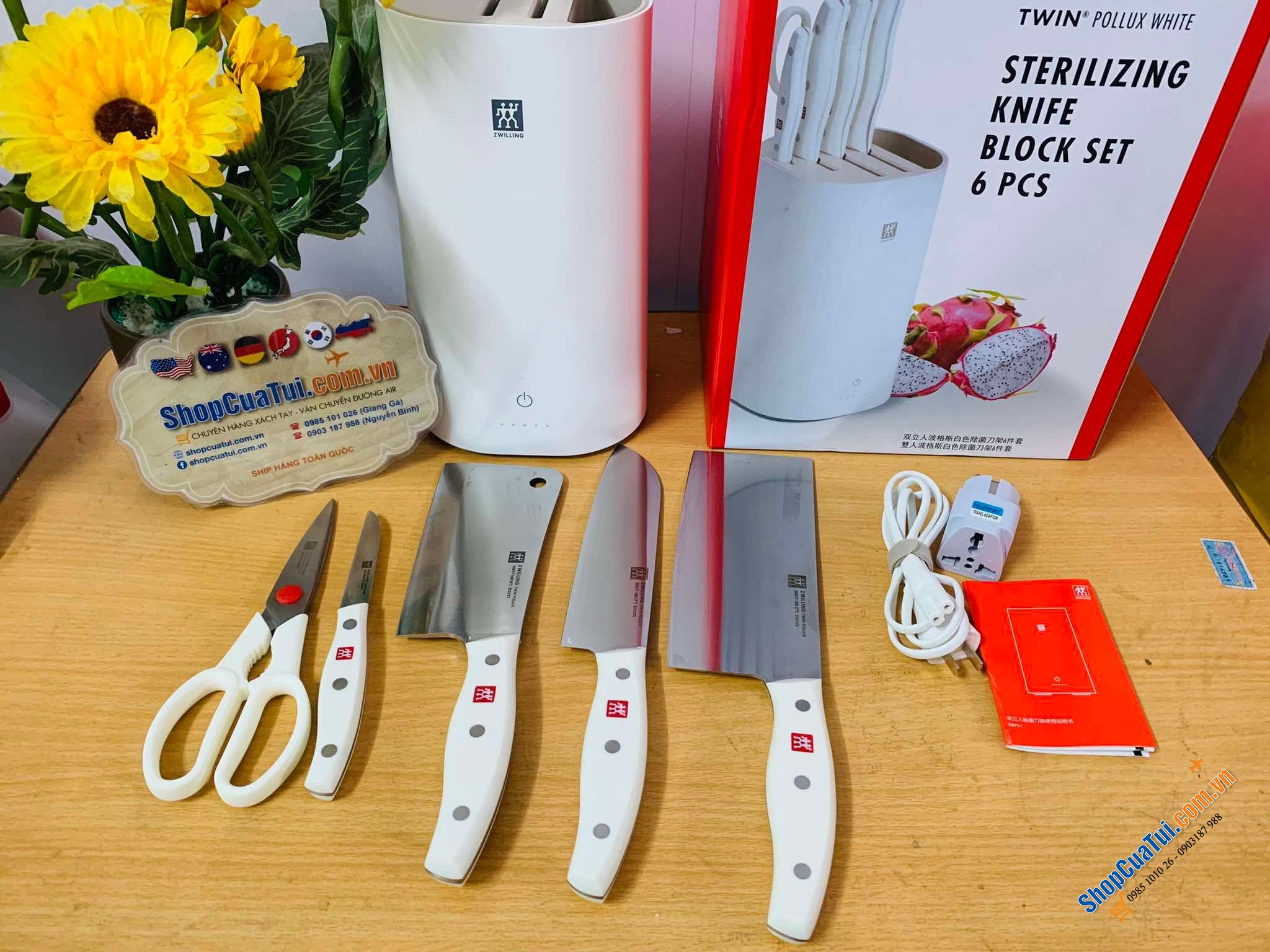 Bộ 6 dao kèm hộp tiệt trùng Zwilling - MÀU TRẮNG