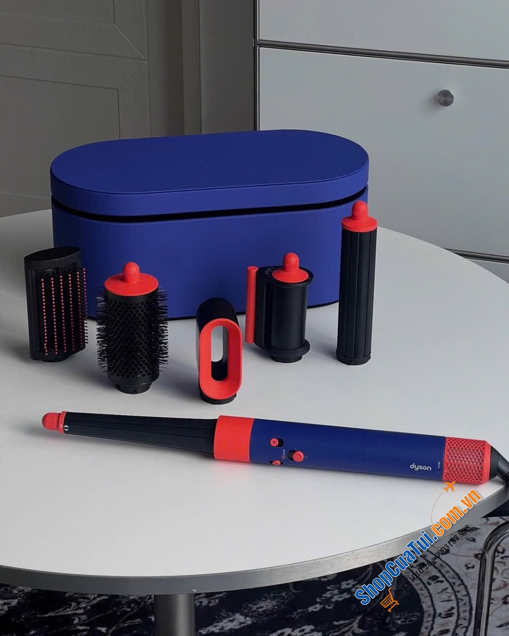 Máy sấy tóc tạo kiểu tóc đa năng và sấy khô Dyson Airwrap iD HS08 Curly Coily màu Vinca Blue