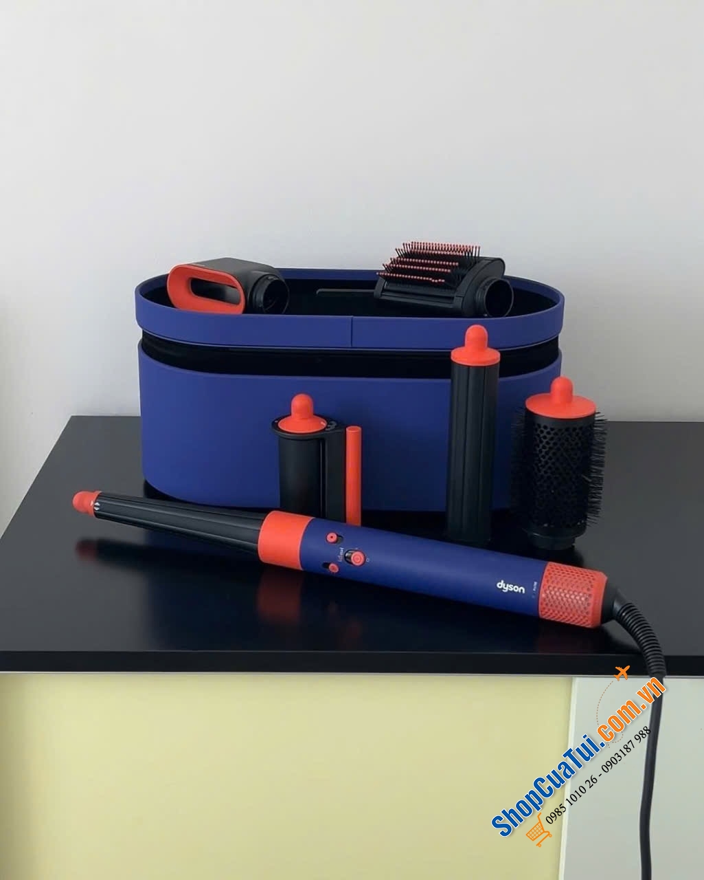 Máy sấy tóc tạo kiểu tóc đa năng và sấy khô Dyson Airwrap iD HS08 Curly Coily màu Vinca Blue