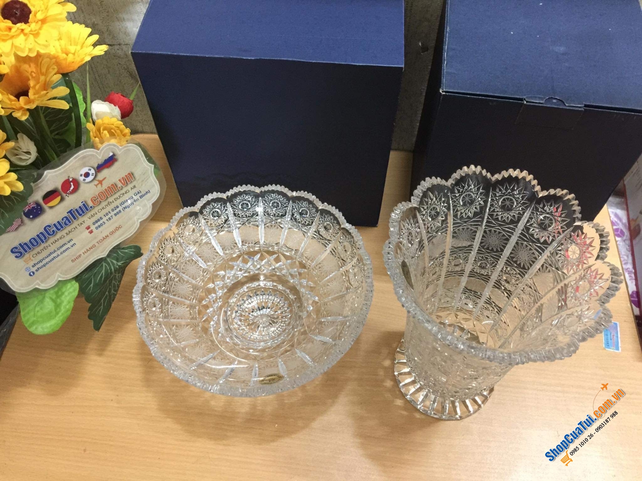 Tô bồng pha lê mài Bohemia M57 30,5cm sang trọng, thanh thoát được thiết kế theo phong cách Châu Âu