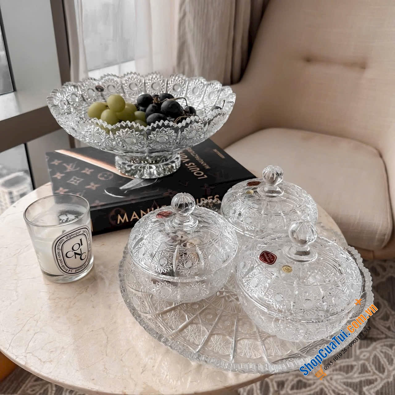 Tô bồng pha lê mài Bohemia M57 30,5cm sang trọng, thanh thoát được thiết kế theo phong cách Châu Âu