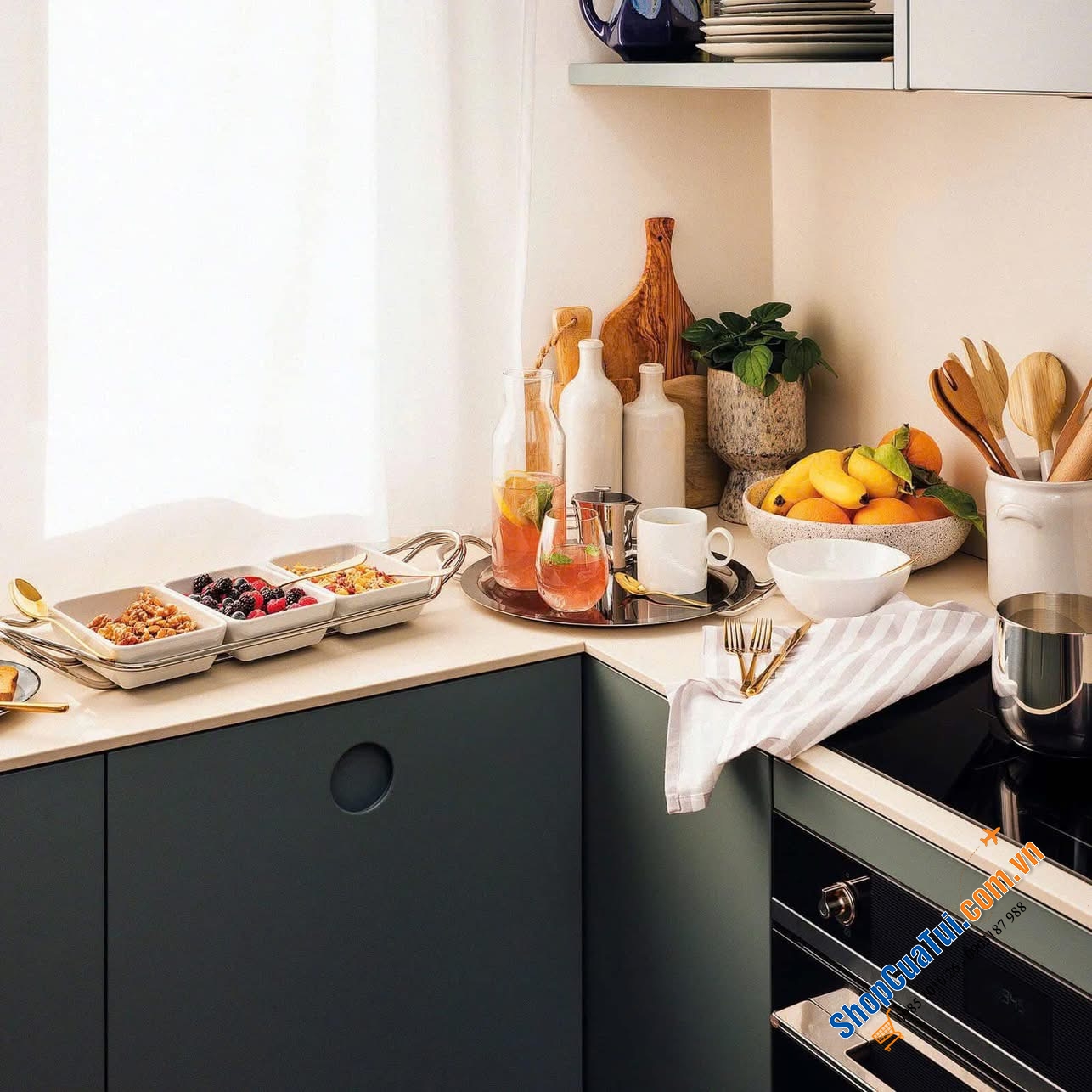 Đĩa sứ 3 ngăn Sambonet Living Porcelain.