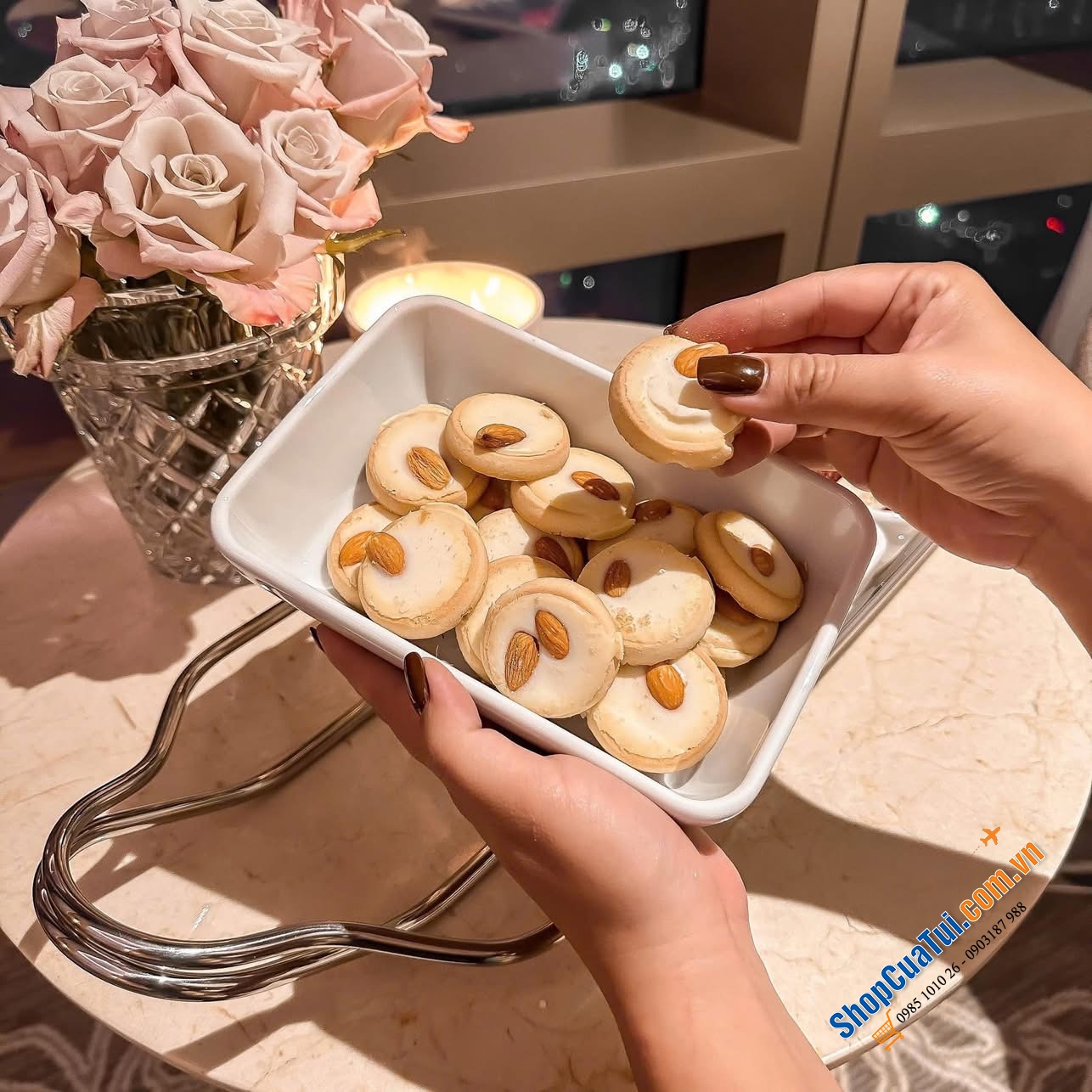 Đĩa sứ 3 ngăn Sambonet Living Porcelain.