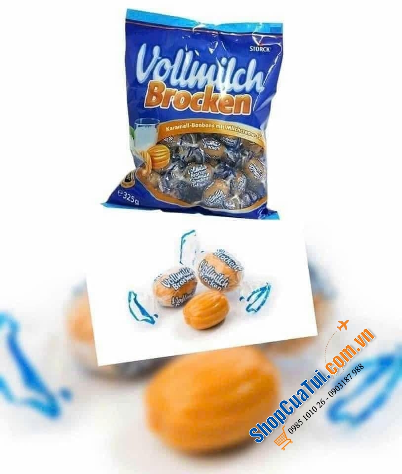 Kẹo caramel nhân sữa Storck Vollmilch Broken 325g.