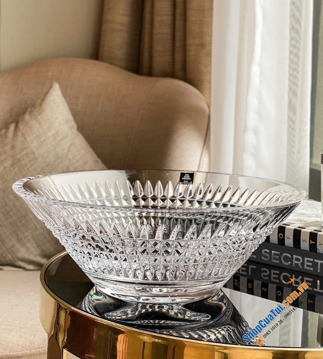Bát thả pha lê Rogaska DIAMOND đường kính 32cm.